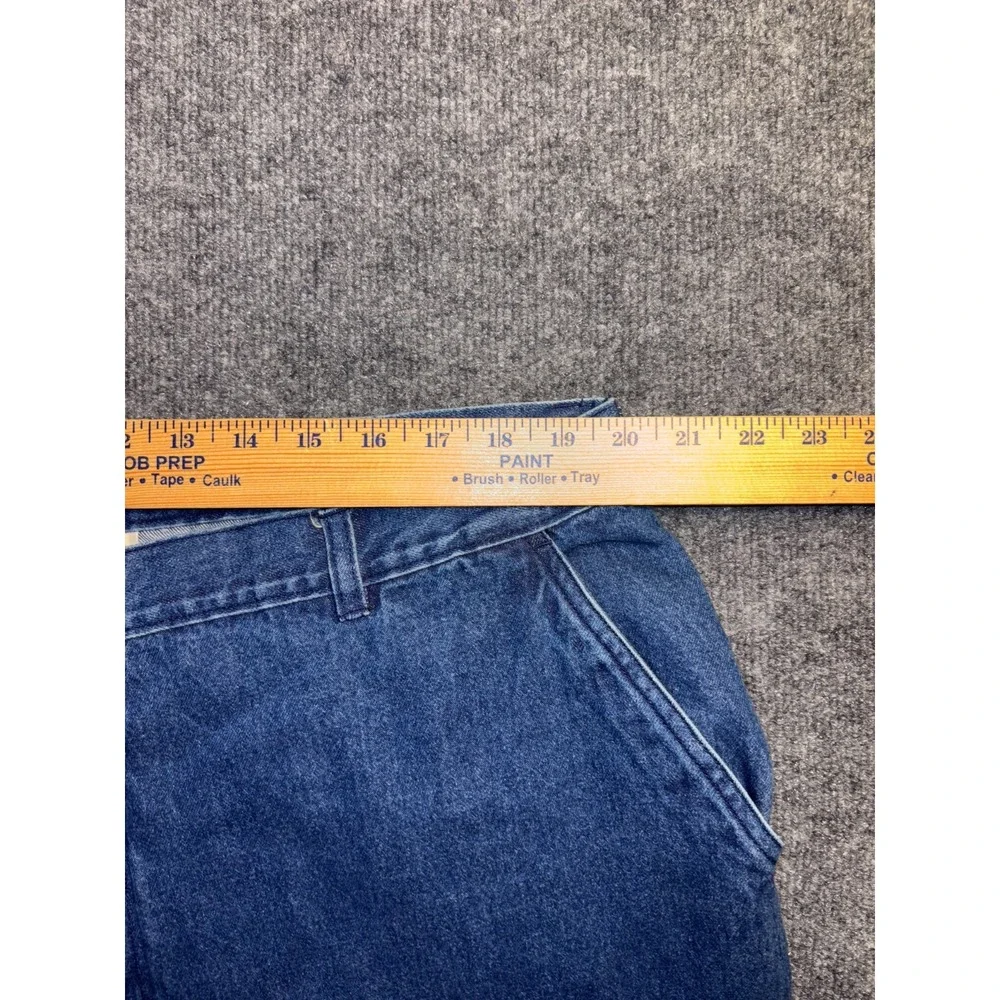 St. John's Bay Cropped Jeans Womens 22W Blue Authentic Relaxed‎ Fit Ankle Slit